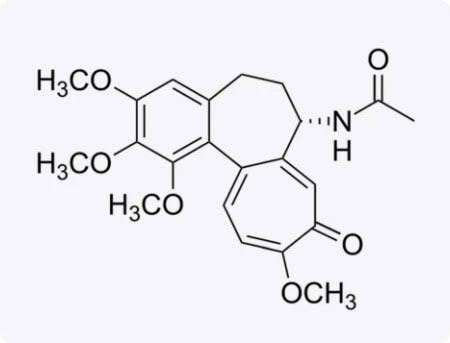 Chemische Strukturformel des Colchicins, relevant für Colchanova-Produkte.